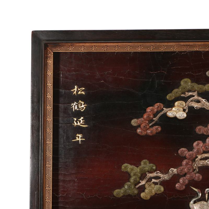 清乾隆紫檀嵌玉石插屏 - 图3