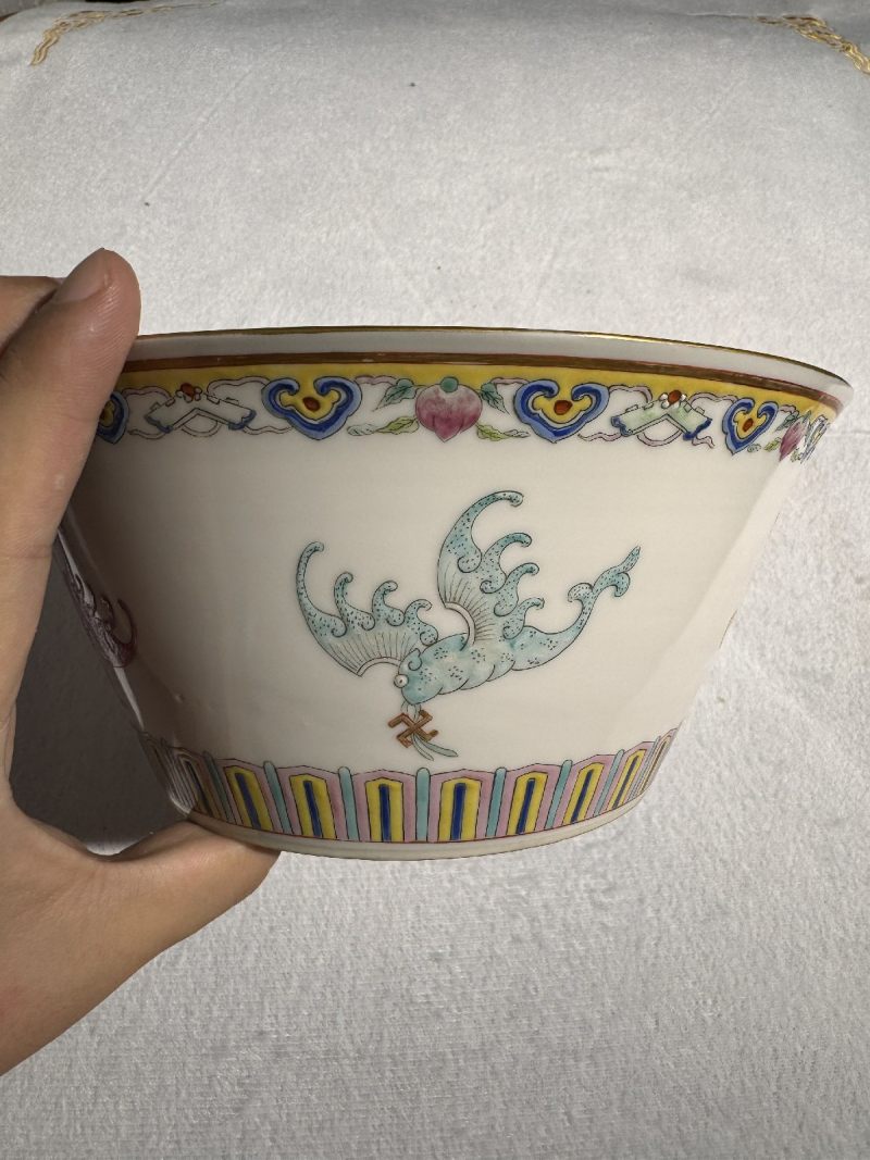 清道光 粉彩福寿马蹄大碗 - 图6