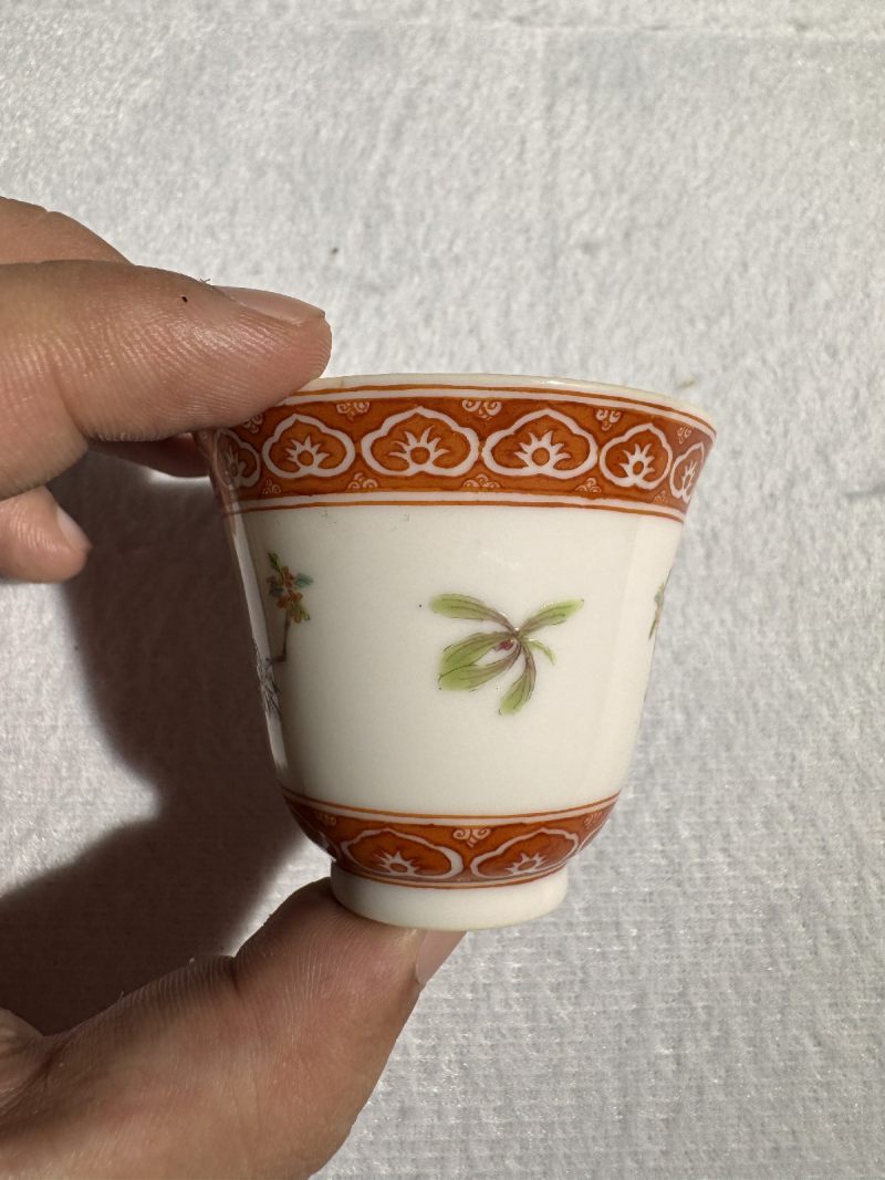 清宣统 粉彩折枝桂花杯 （一对） - 图8