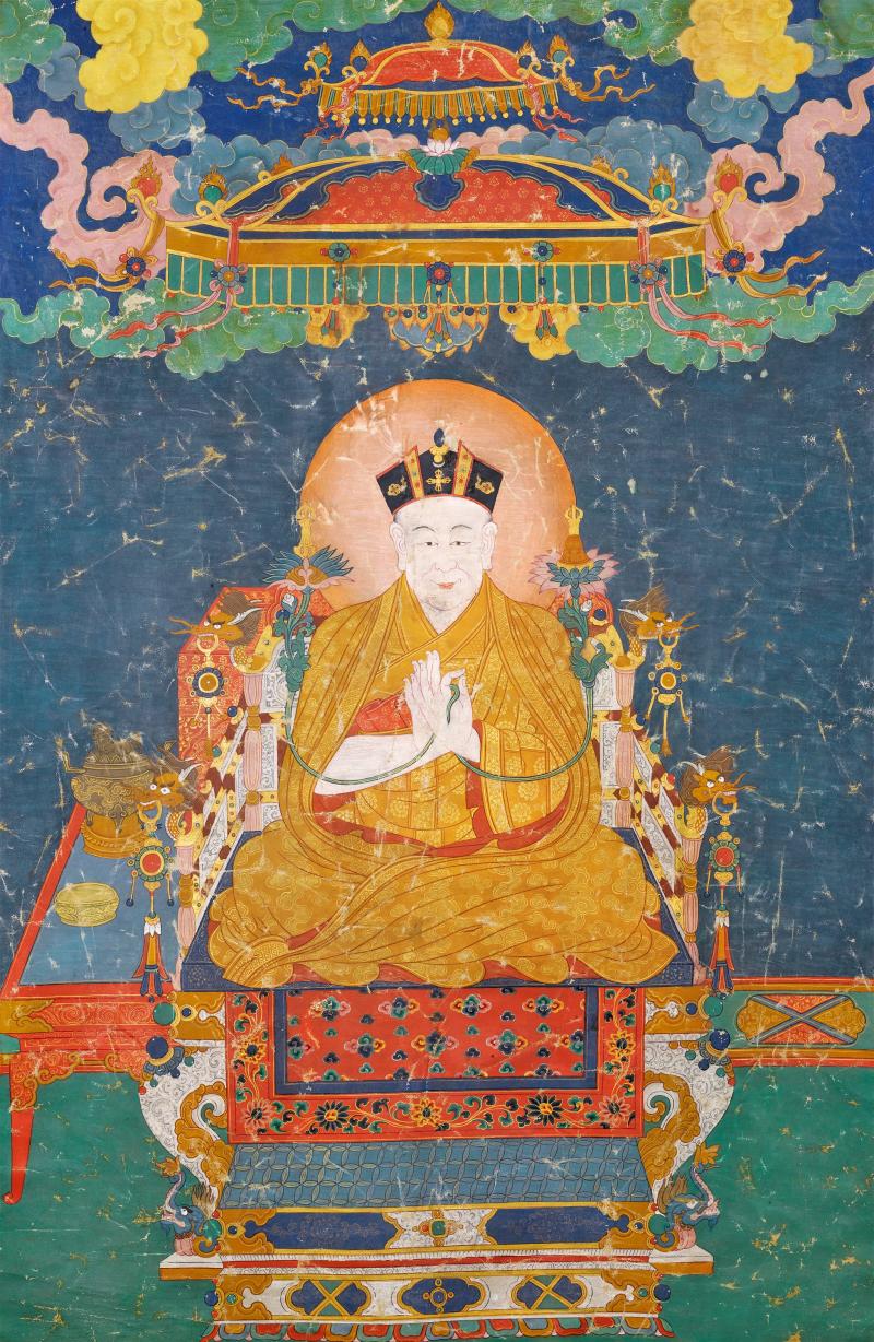 十七世纪 三世大宝法王让迥多吉唐卡 - 图1