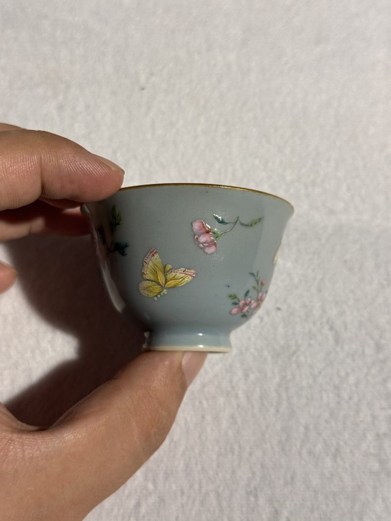 清康熙 矾红团龙纹马蹄杯 - 图7