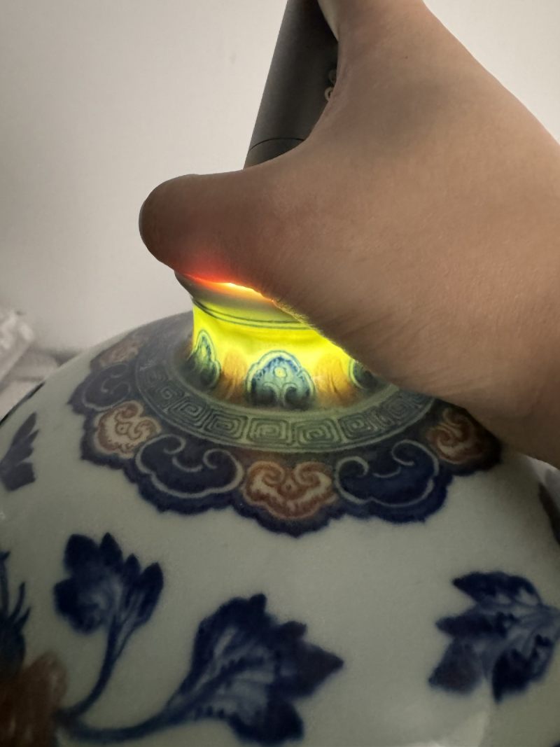 清雍正 青花釉里红凤穿牡丹纹梅瓶 - 图5