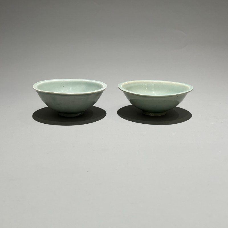 明代 龙泉窑粉青釉印花洗一对 - 图8