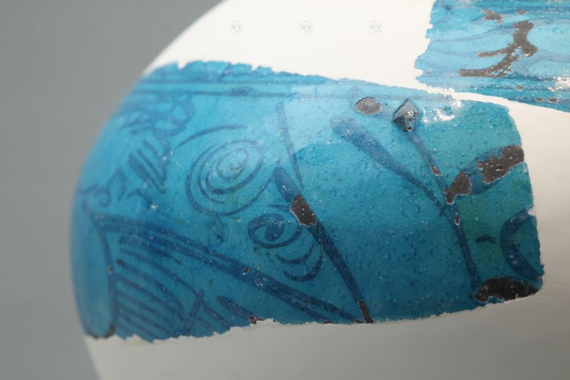 元（1271-1368） 磁州窑翠蓝釉黑彩龙凤纹罐及盖 - 图3