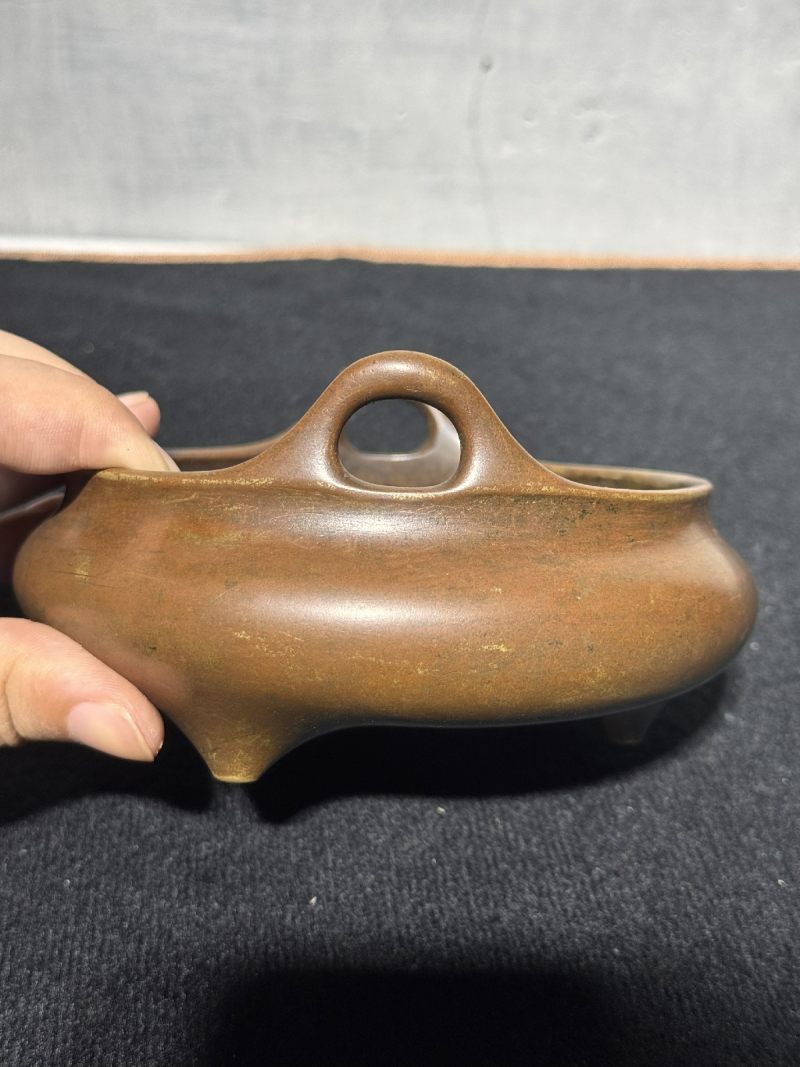 明 「信士孙维宁供」款铜冲天耳炉 - 图5