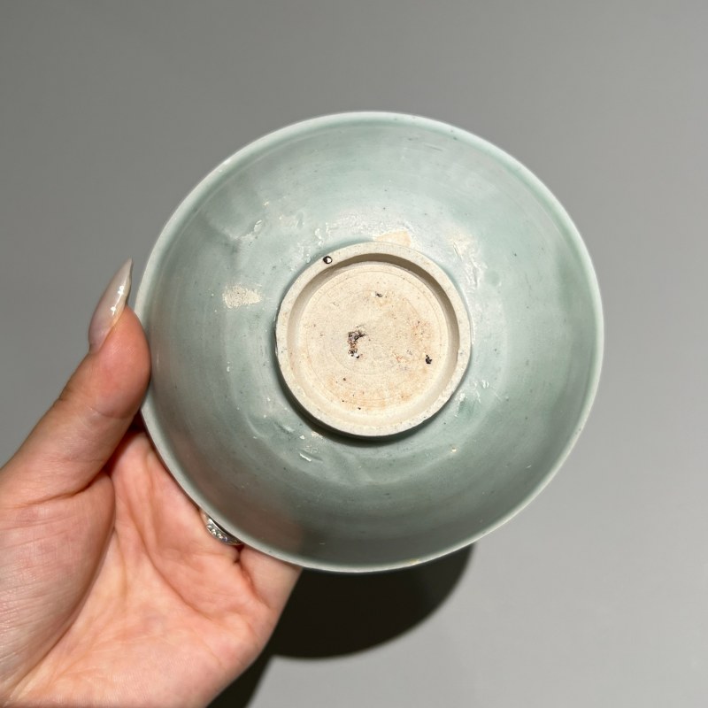 明代 龙泉窑粉青釉印花洗一对 - 图9