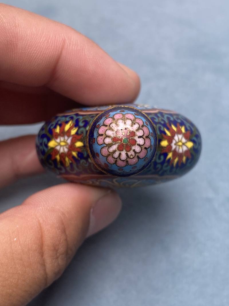 清晚期 掐丝珐琅龙凤纹、花虫纹烟壶（一组两件） - 图30