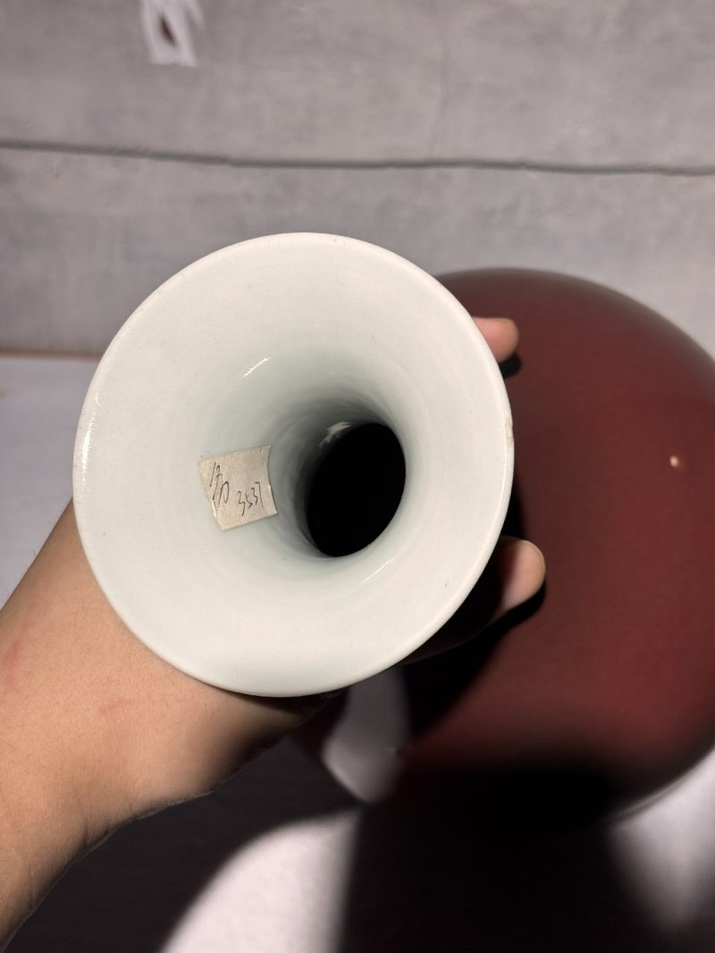 清道光 祭红釉玉壶春瓶 - 图5