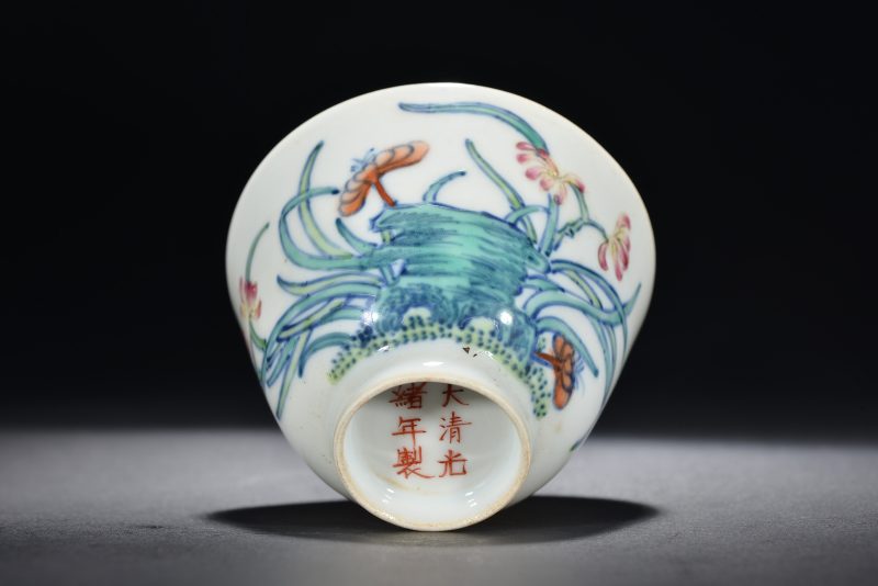 清 斗彩灵仙祝寿杯 - 图6