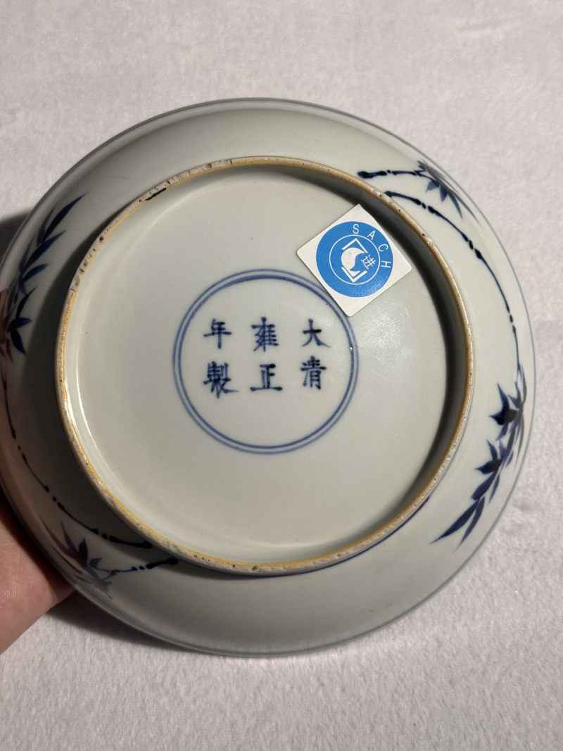清雍正 青花山水图盘 - 图3