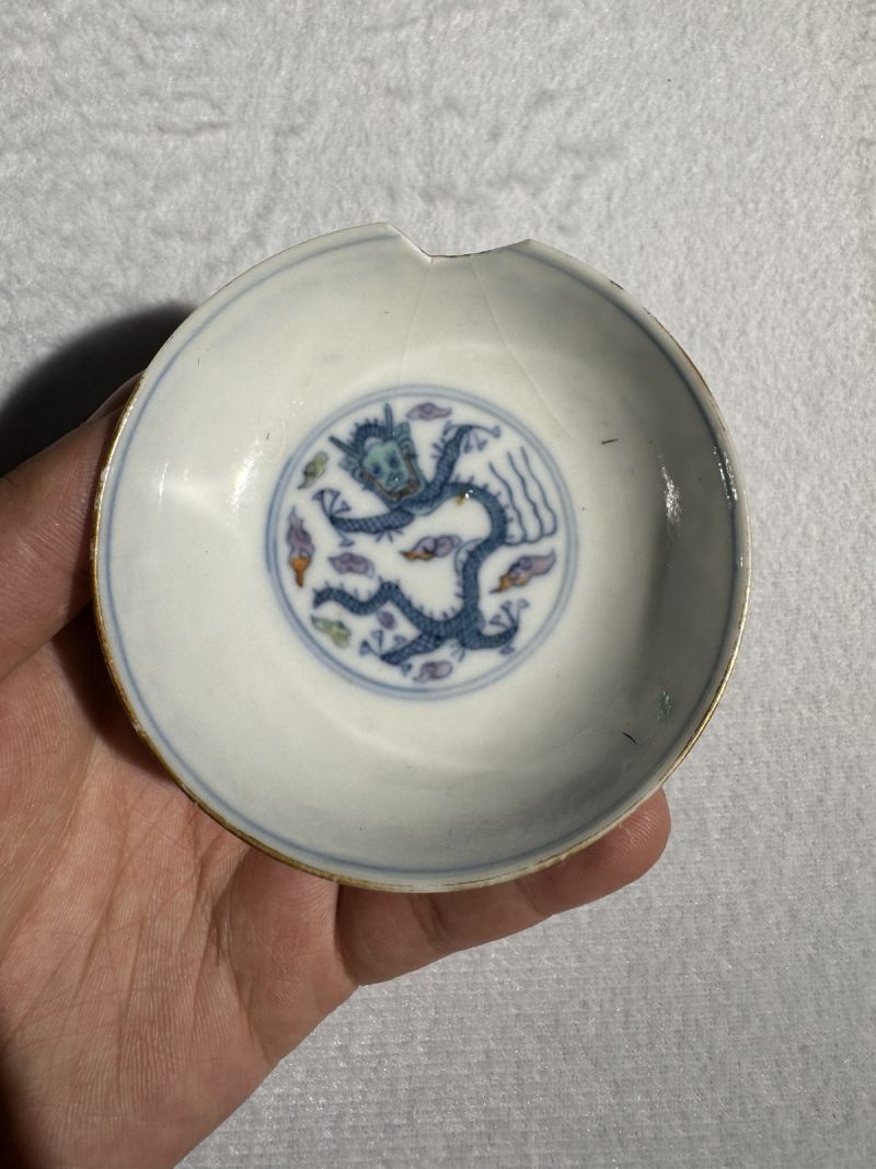 清雍正 斗彩龙凤纹小碟六只 （一组） - 图3