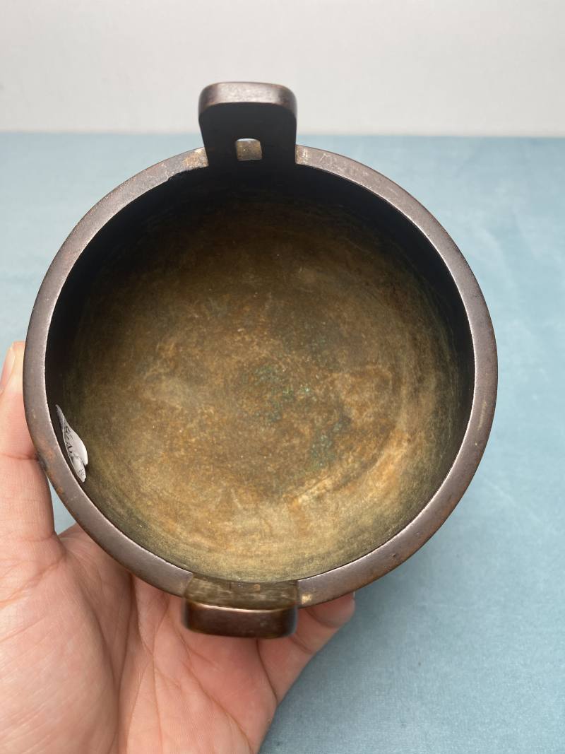 清 铜错金银饕餮纹鼎式炉 - 图12