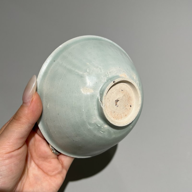 明代 龙泉窑粉青釉印花洗一对 - 图10