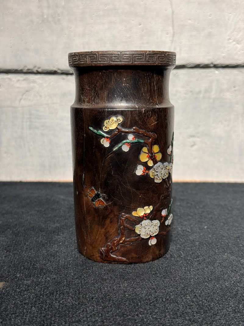 清 黄花梨嵌百宝香筒 - 图4