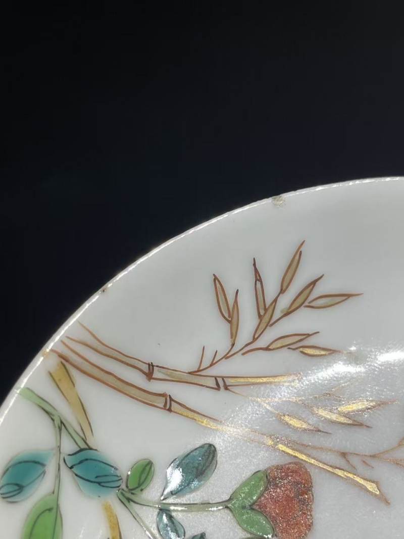 清雍正粉彩花卉纹杯碟一套 - 图16