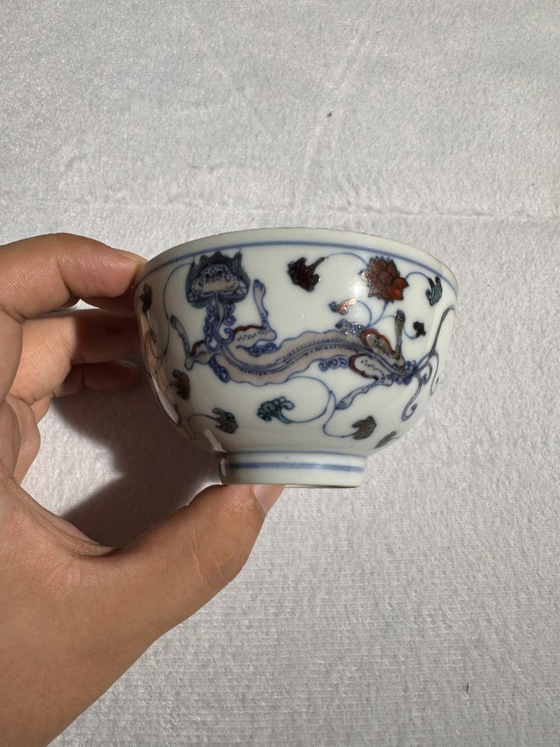 清康熙 斗彩龙穿花茶圆 - 图7