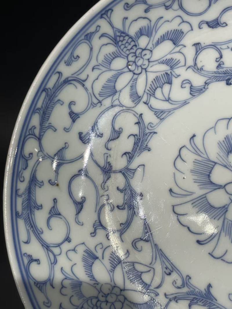 清青花缠枝纹盘 - 图3