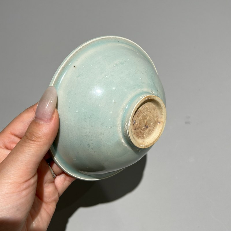 明代 龙泉窑粉青釉印花洗一对 - 图12