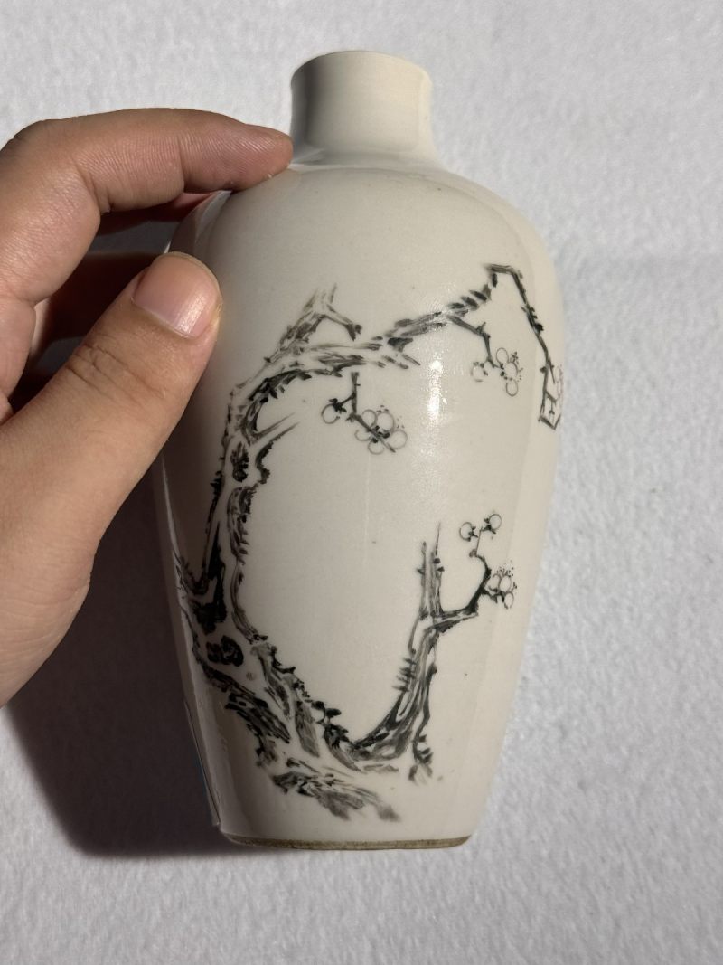 清乾隆 唐英墨彩诗文莱菔尊 - 图2