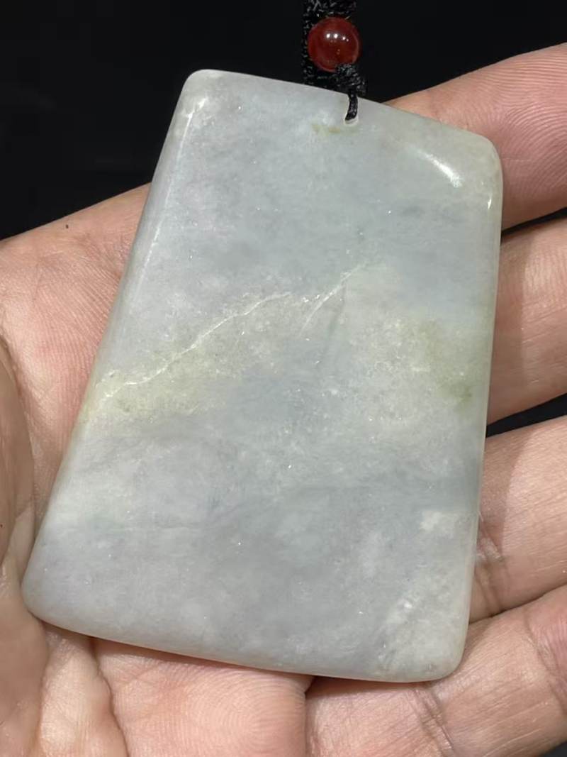 翡翠雕山水玉牌 - 图4