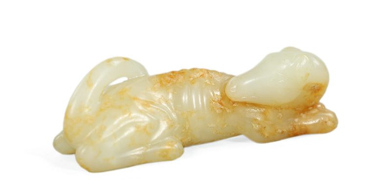 明 白玉卧犬