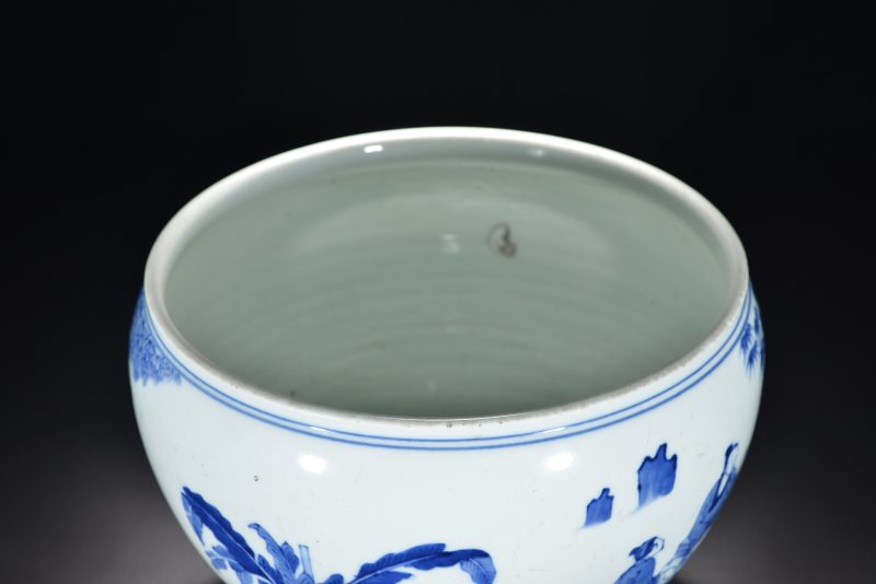 清 青花竹林七贤图净水炉 - 图5