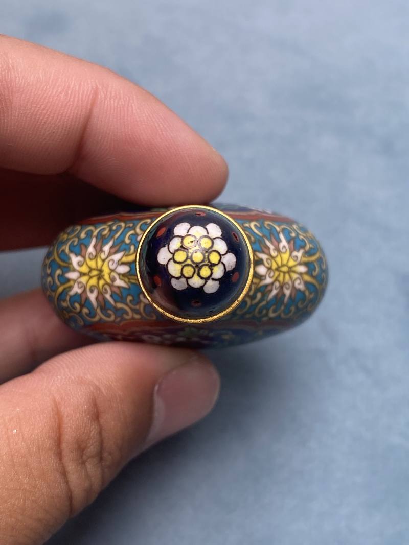 清晚期 掐丝珐琅龙凤纹、花虫纹烟壶（一组两件） - 图25