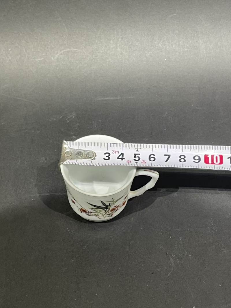 解放后粉彩梅竹双青纹把杯 - 图11