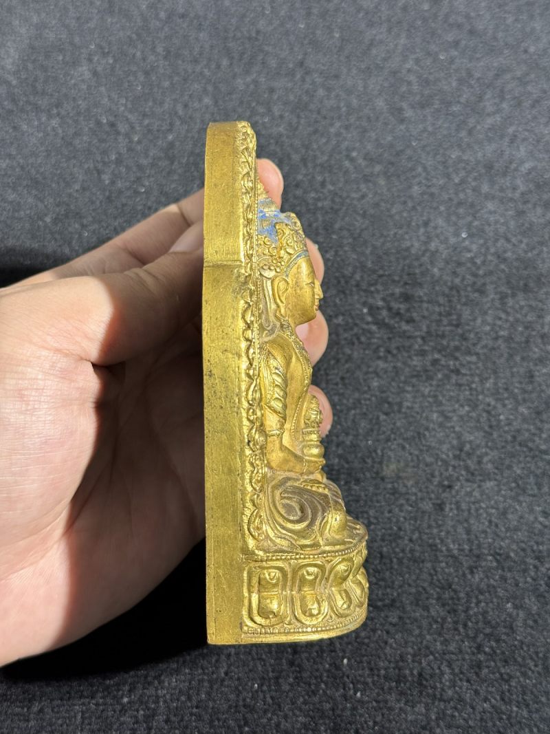 18世纪 铜鎏金无量寿佛 - 图3