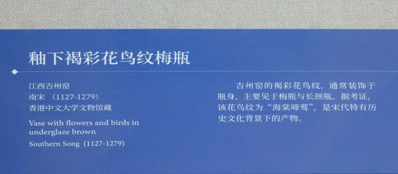 南宋（1127-1279） 吉州窑釉下褐彩花鸟纹梅瓶 - 图4