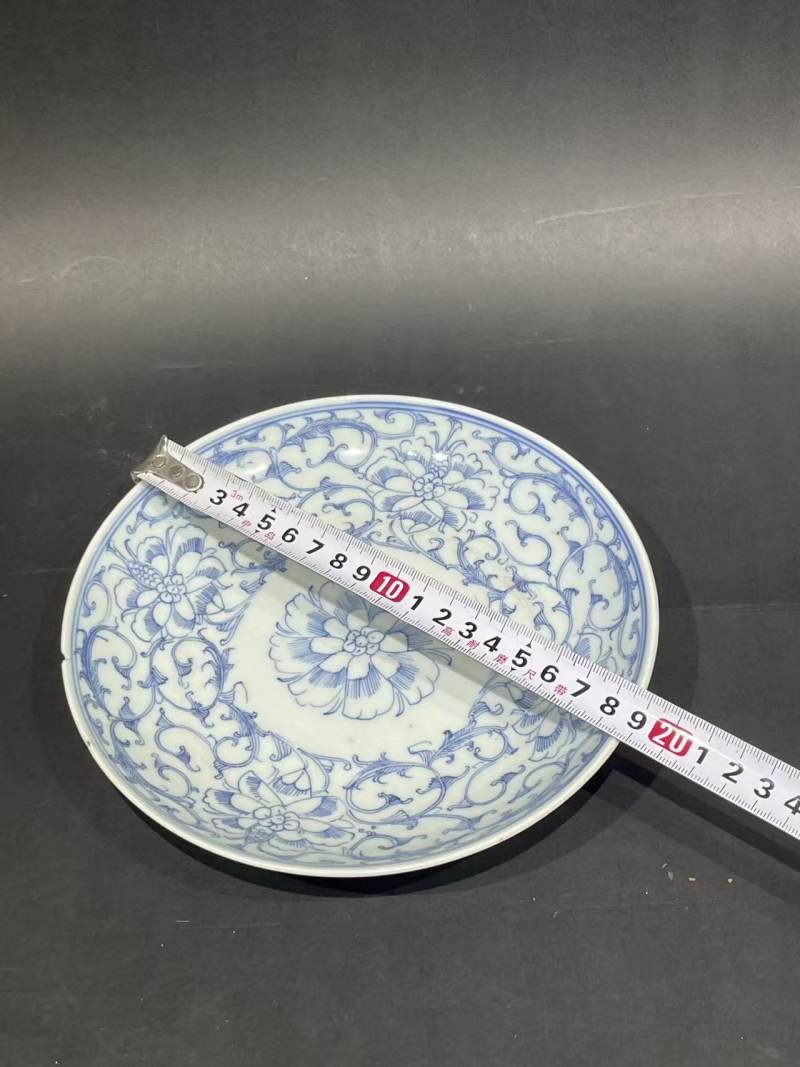 清青花缠枝纹盘 - 图7