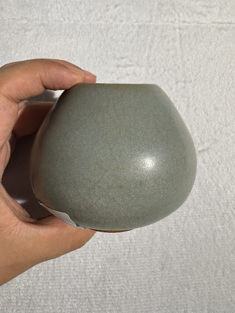 明初 钧釉鸡心罐（配座） - 图2