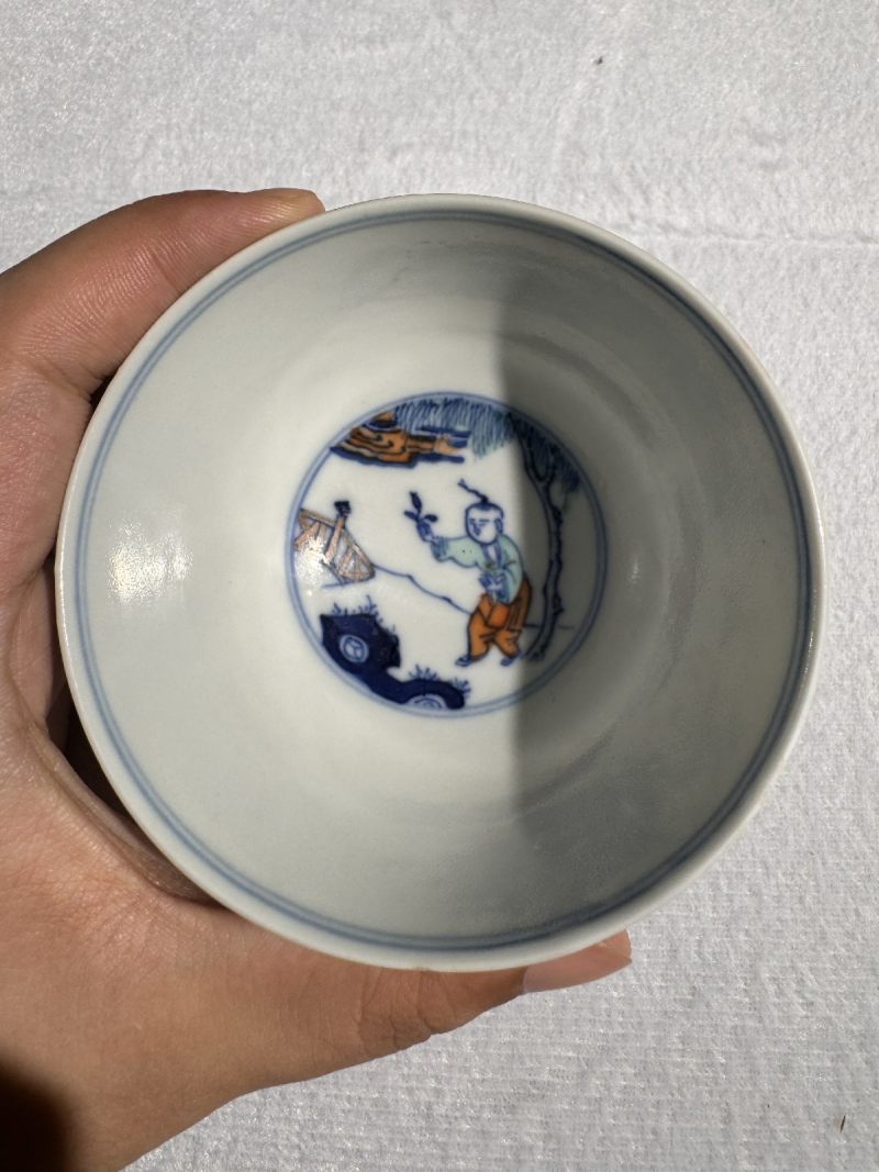 清康熙 斗彩婴戏图茶圆 - 图10
