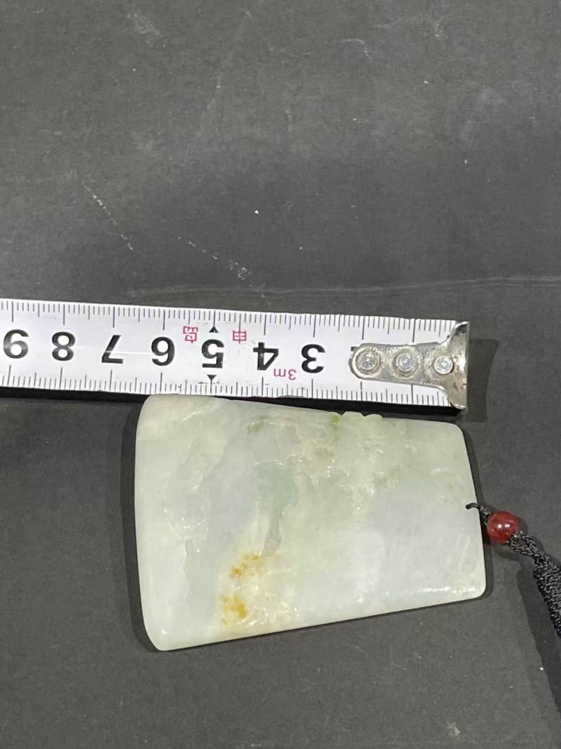 翡翠雕山水玉牌 - 图7