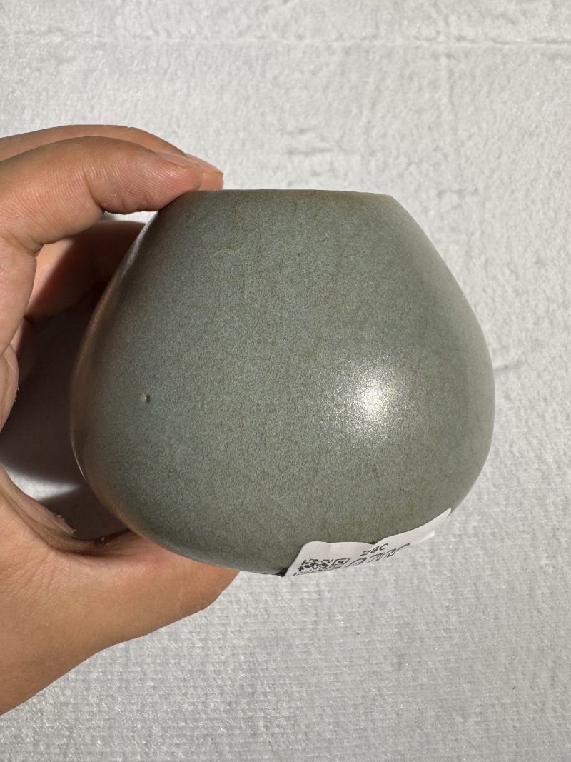 明初 钧釉鸡心罐（配座） - 图3
