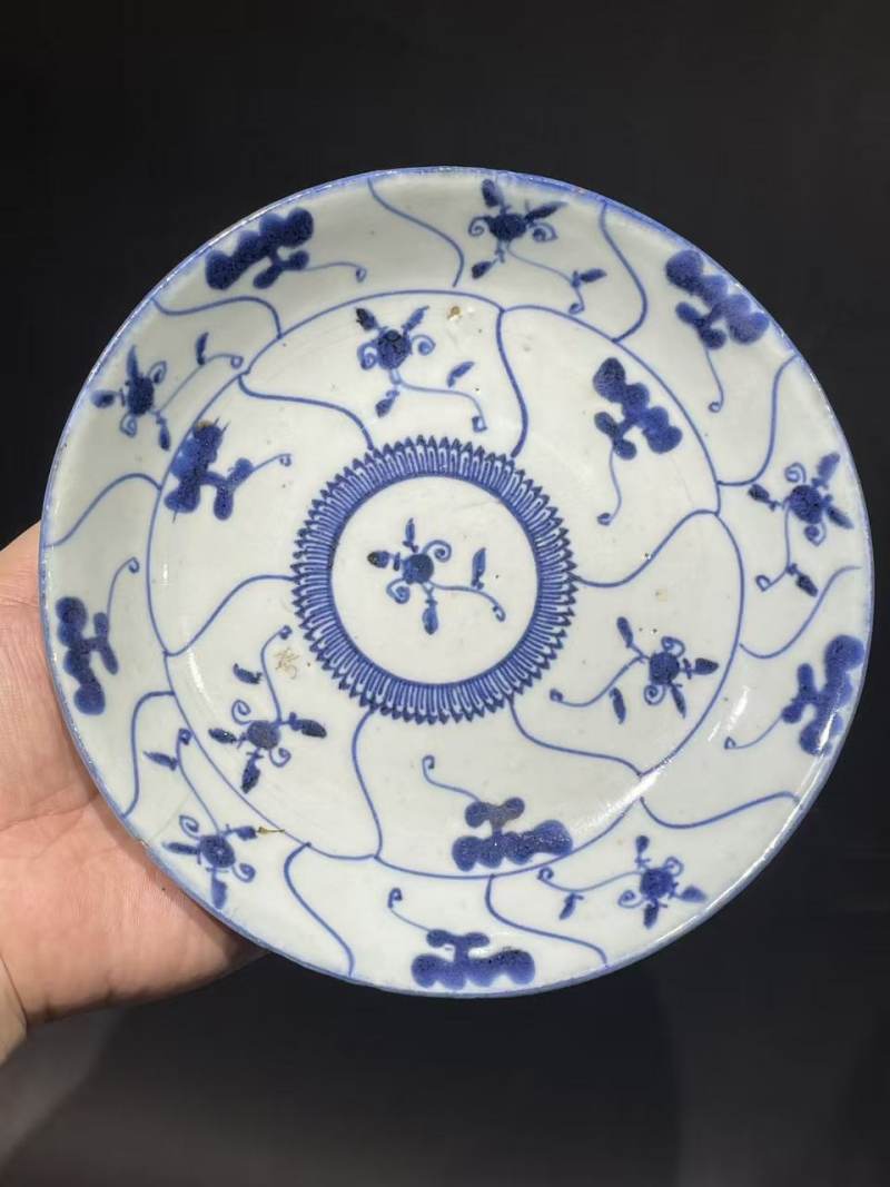 清雍正灵芝纹盘2只 - 图2