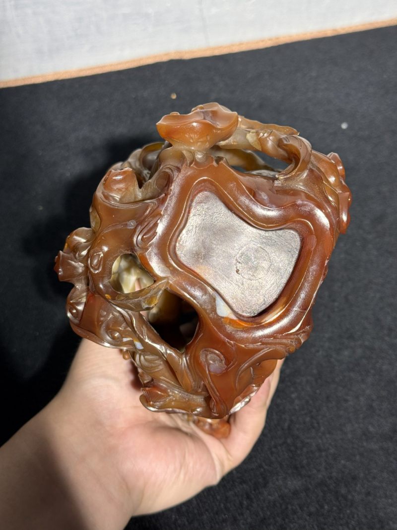 清乾隆 玛瑙如意花插 - 图5