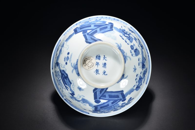 清 青花婴戏纹碗 - 图7