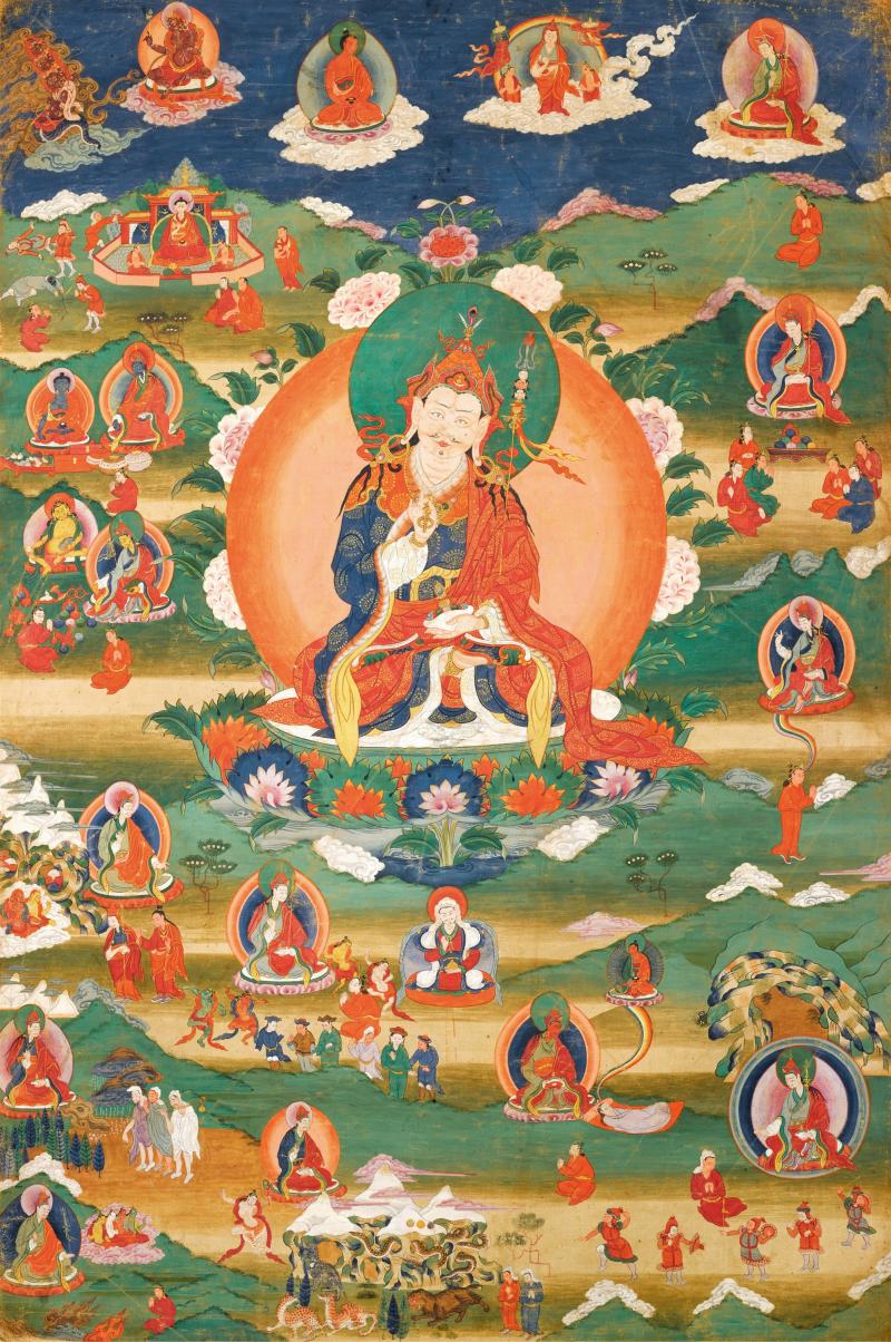 十八世纪 莲师传记唐卡 - 图1