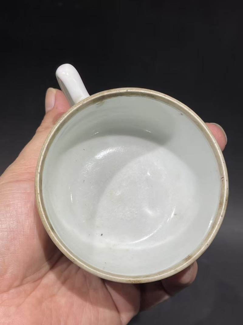民国刷花把杯 - 图6