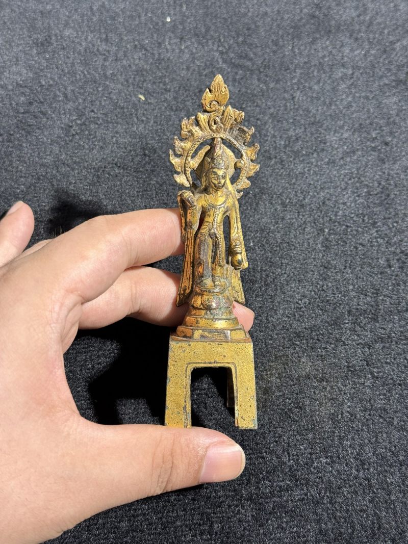 明 铜鎏金菩萨立像 - 图4