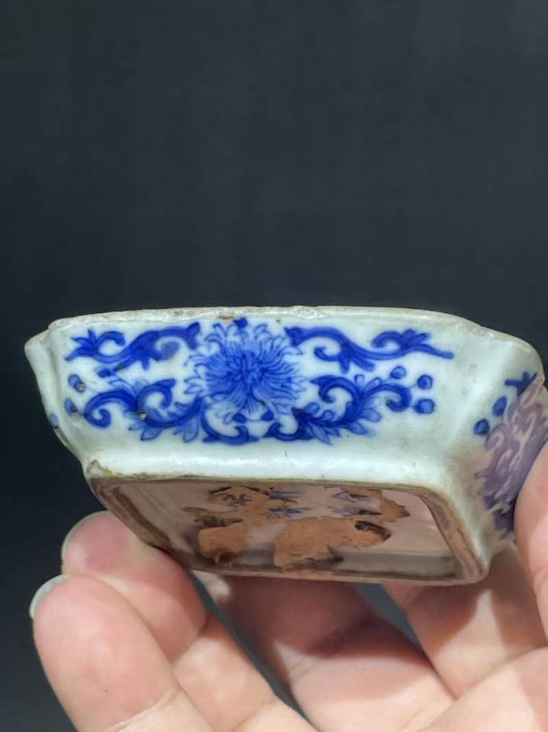 清青花花卉纹隔洗 - 图4