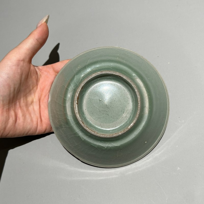 明代 龙泉窑青釉直边洗 - 图6