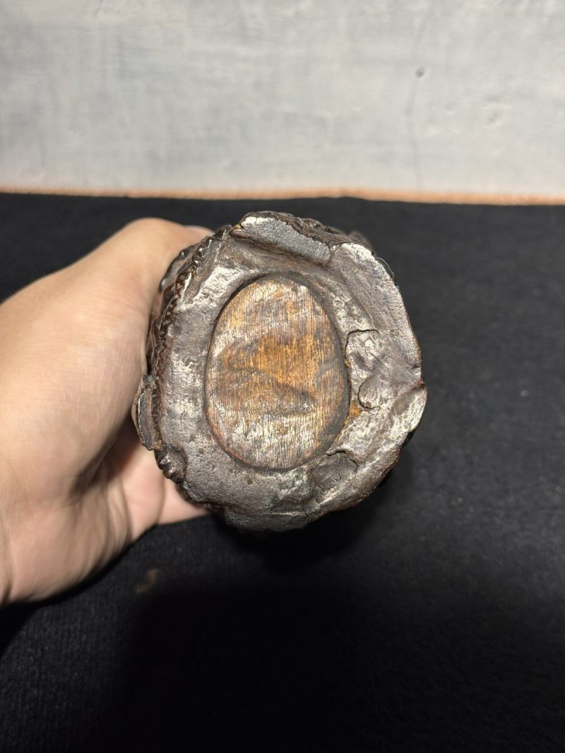 清早期 沉香福禄寿三星笔筒 - 图11