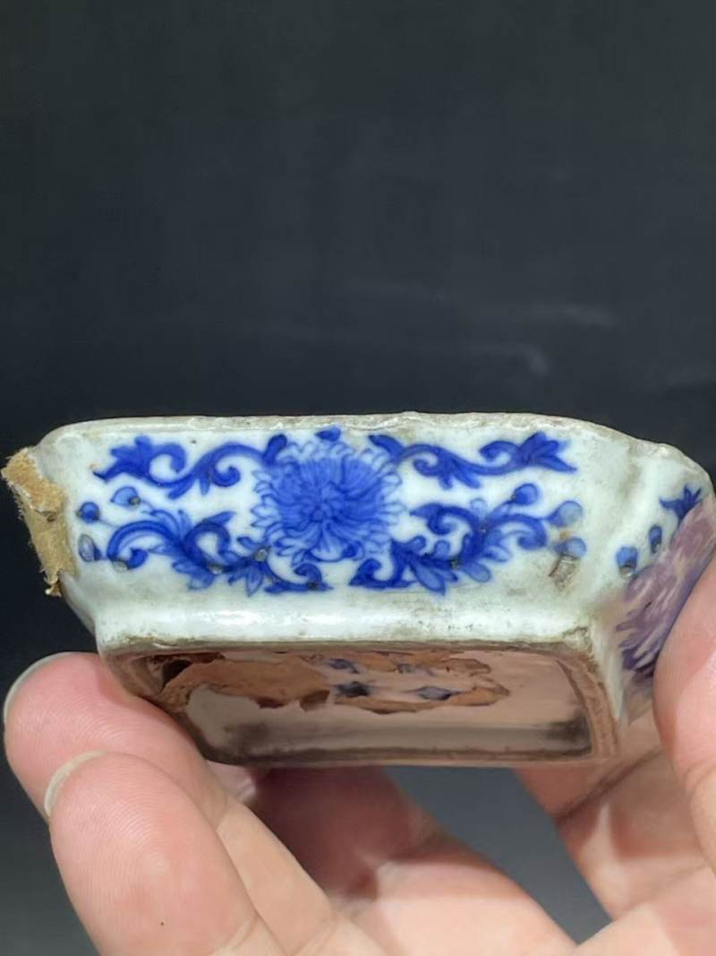 清青花花卉纹隔洗 - 图5