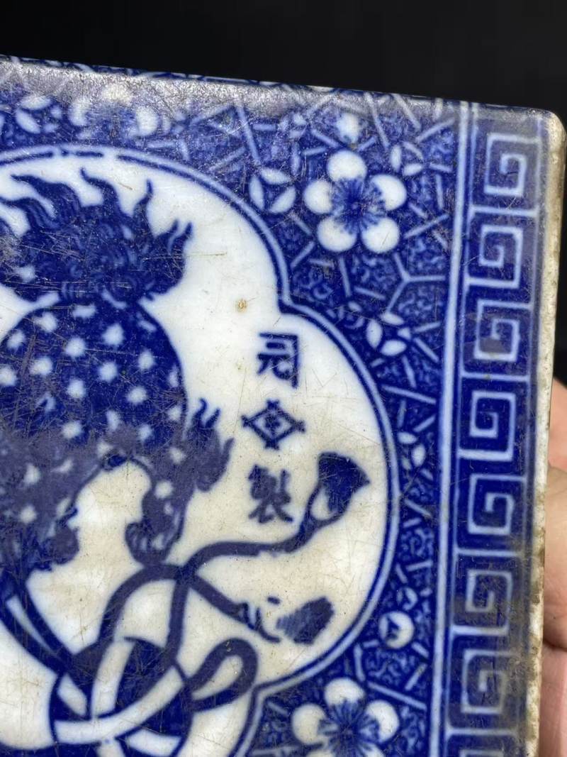 民国青花狮子滚绣球瓷枕2只 - 图8
