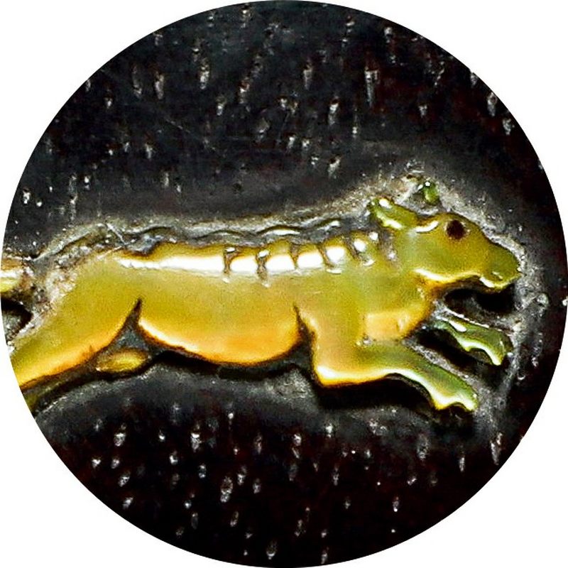明 紫檀嵌百宝狩猎图诗文杯 - 图6