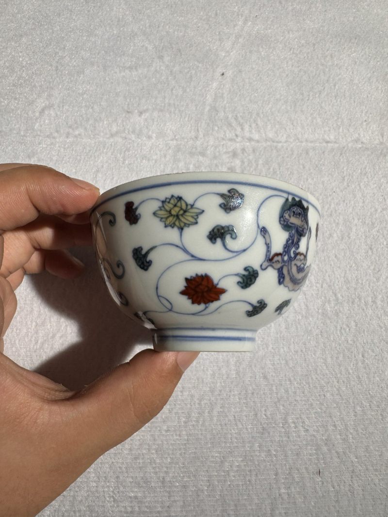 清康熙 斗彩龙穿花茶圆 - 图8