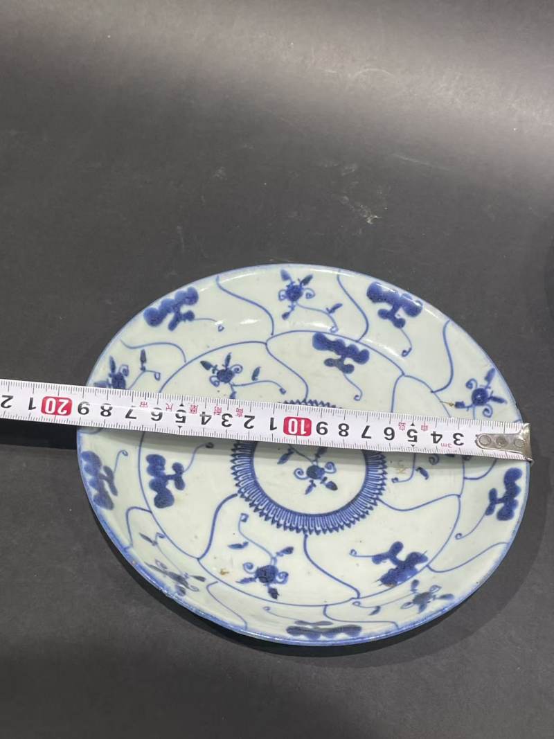 清雍正灵芝纹盘2只 - 图7