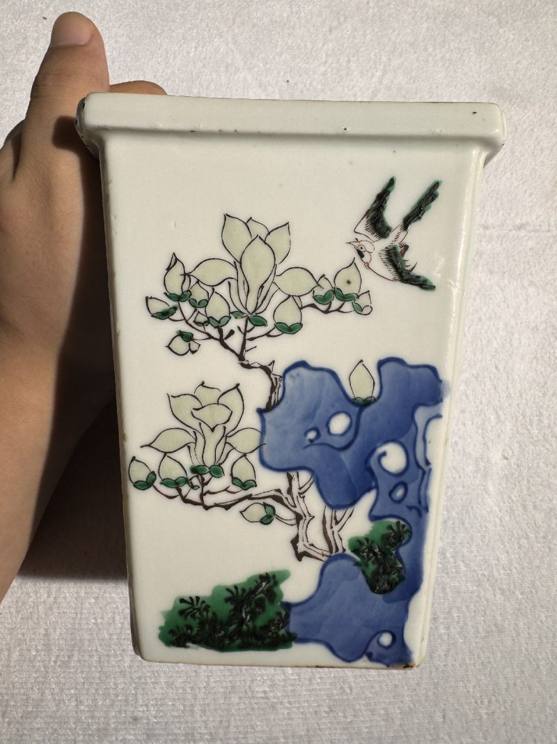 明天启 五彩洞石花鸟四方水指 - 图4